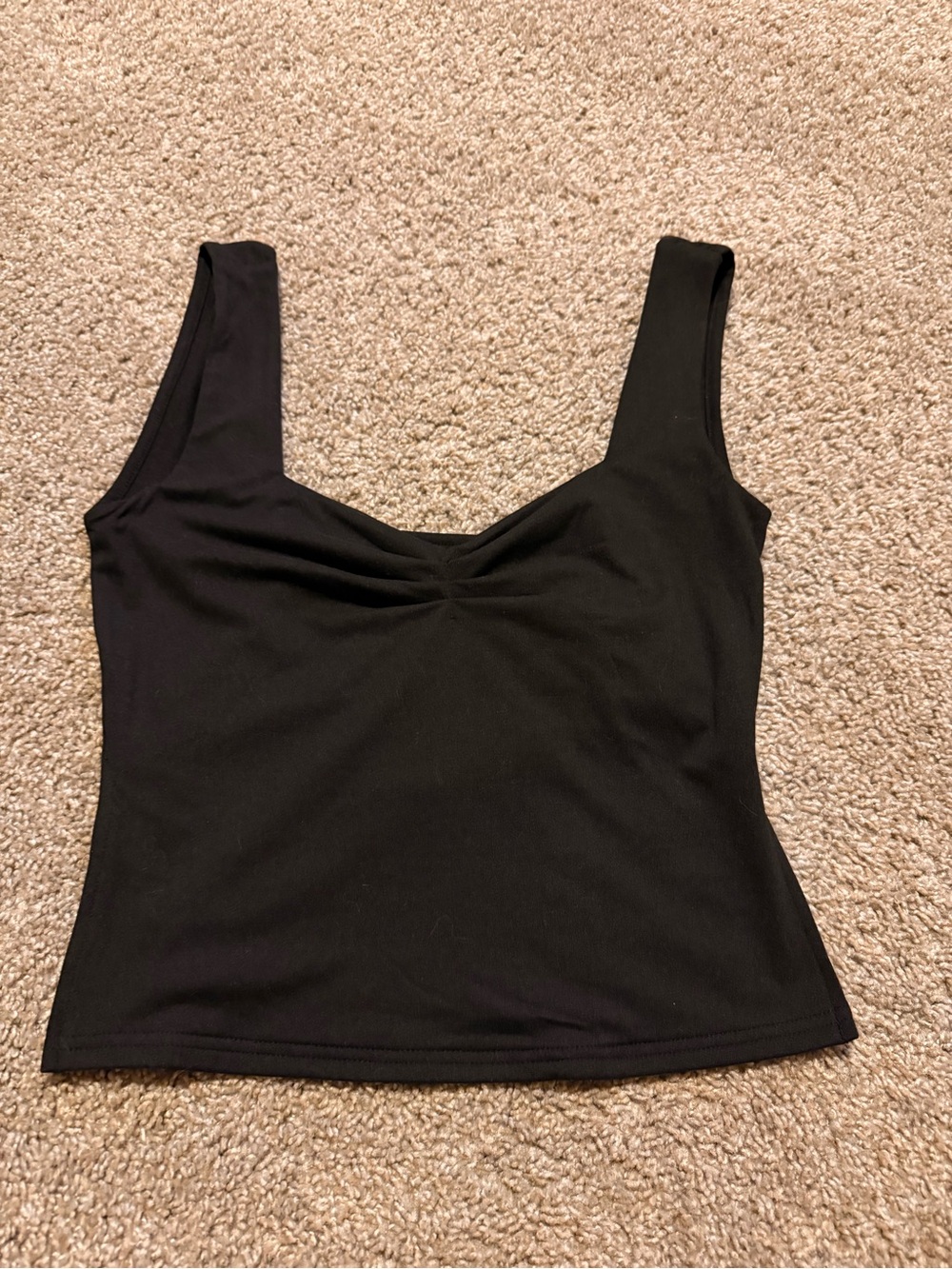 Black Square Neck Tank Top - Women